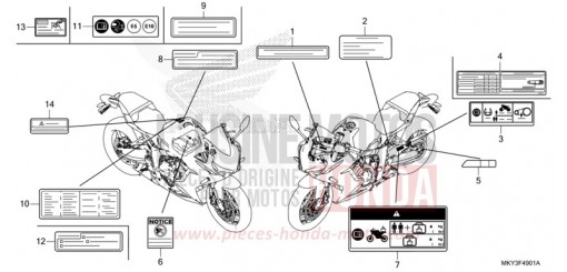 WARNETIKETT (CBR650RA) CBR650RAM de 2021